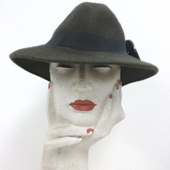 DOLCE & GABBANA dark gray felt hat fedora cloche made in Italy M NWT - Picture 1 of 5